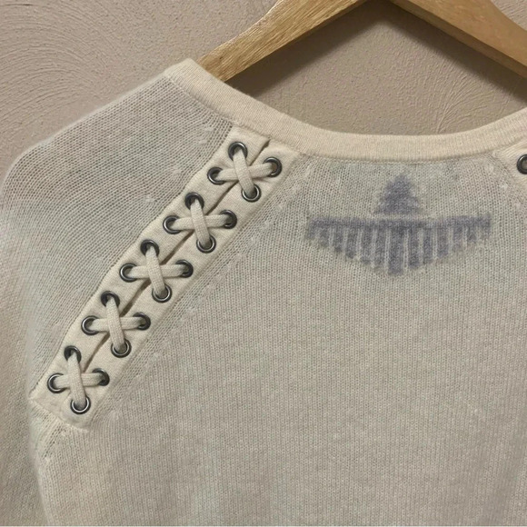 Skull Cashmere Lincoln Sweater Chalk & Heather Grey Size XS - Picture 9 of 15